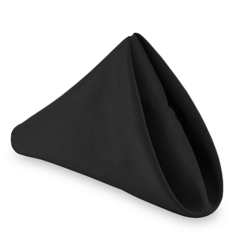 20" x 20" Cloth Napkin, Black, 20" W x 20" D