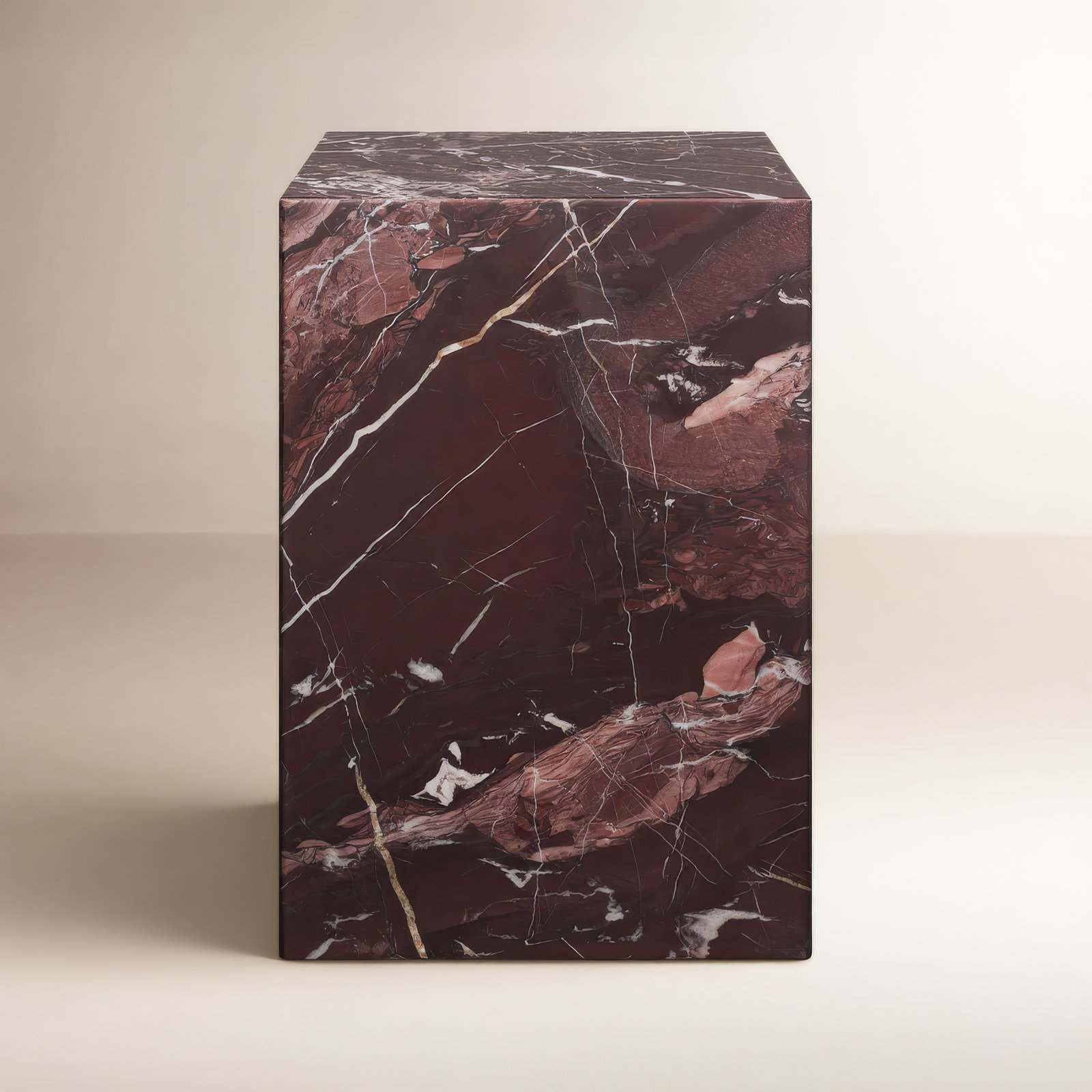 Enez Modern End Table, Red