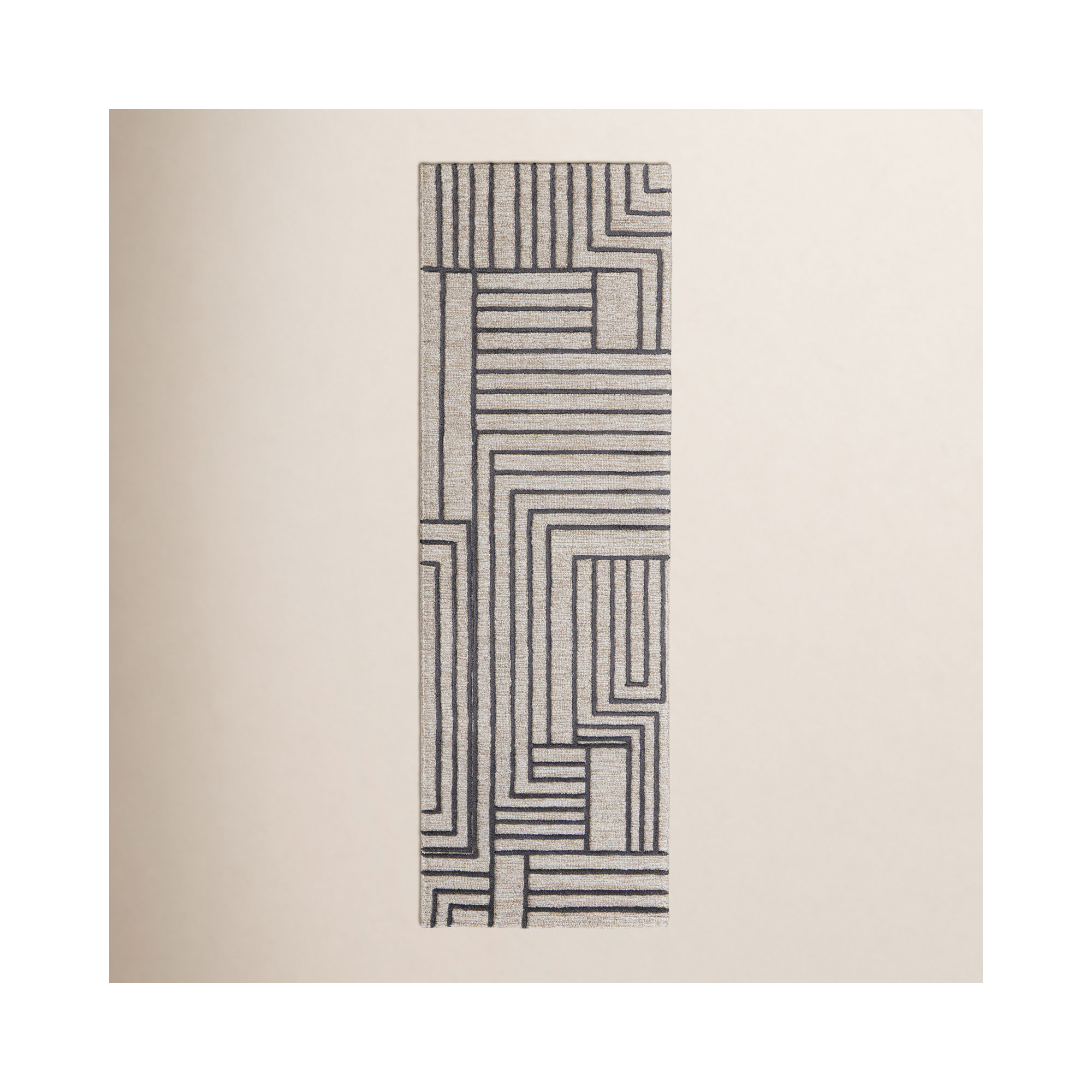 Gansett Modern Geometric, Tan/Brown Area Rug, Runner 2'6" x 8'