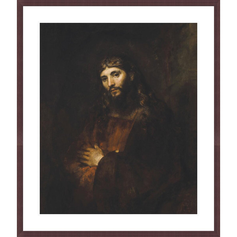«Christ with Arms Folded» par Rembrandt van Rijn - Reproduction giclée encadrée, H 39,06 po x l 33,5 po