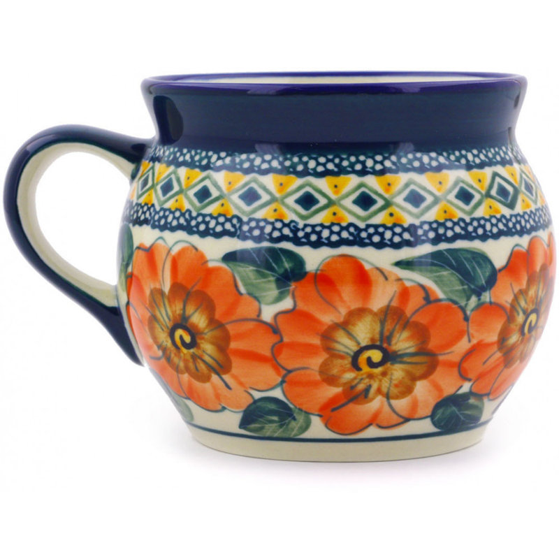 Tasse à bulles en grès poli 16 oz - Poppies, 16