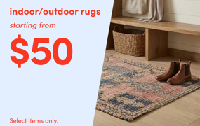 indoor/outdoor rugs starting from $50