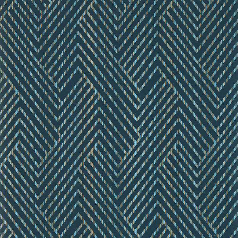 Vivido Grassetto Geometric Non-Woven Wallpaper Roll, Midnight