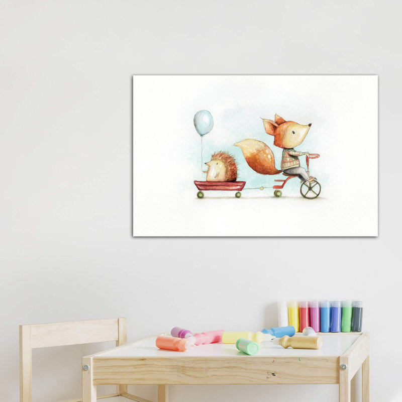 «Best Friends» par Mike Koubou - impression d'art graphique, Toile tendue, H 18 po x l 26 po x P 1,5 po