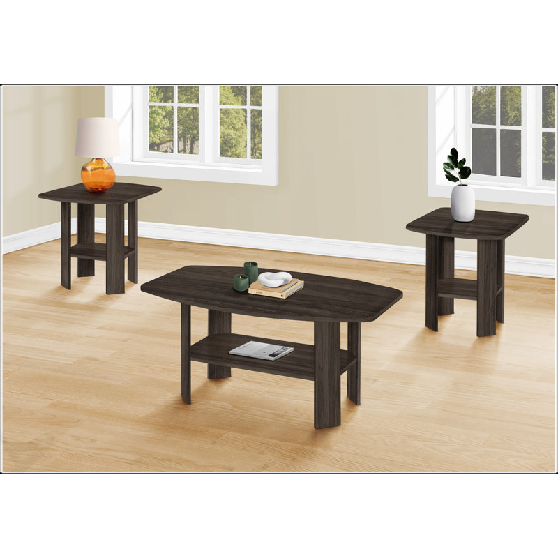 Ensemble de tables 3 pièces avec tables basses, de bout et d'appoint pour le salon, élégantes et durables avec beaucoup de rangement