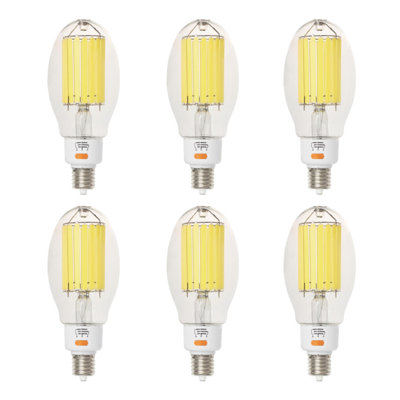 Ampoule DEL à filament élevé 63/73/85 watts sélectionnant la lumière du jour à haute intensité lumineuse DEL37, base EX39 Mogul, paquet de 6