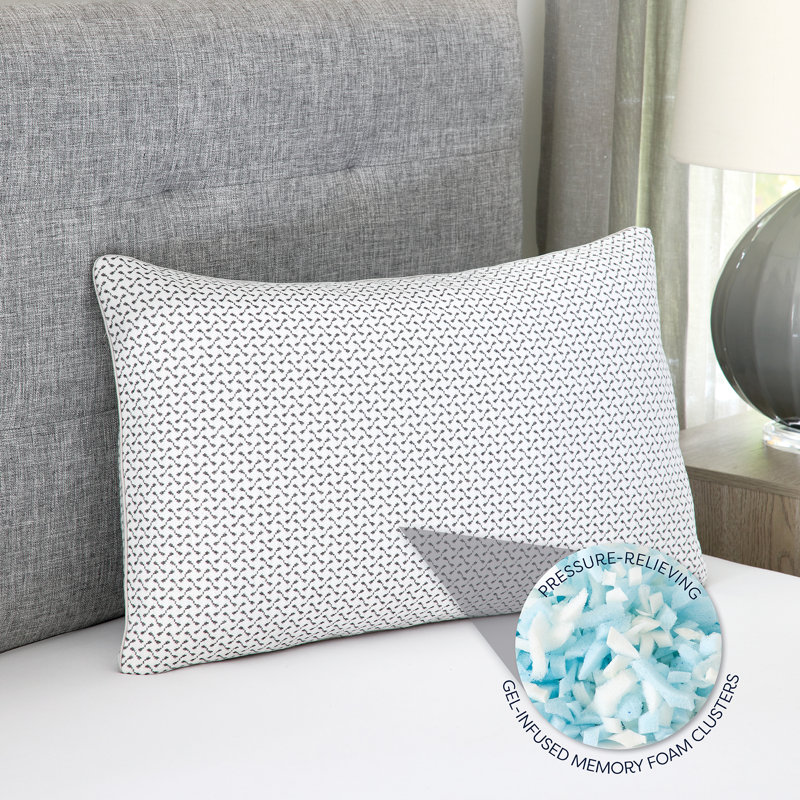 Jumbo Memory Foam Cluster Pillow with Charcoal Cover