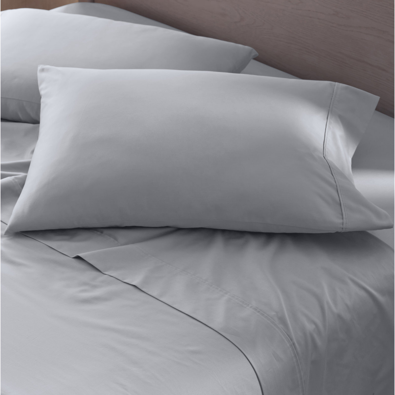 Danfield Cotton Sateen Sheet Set, Stormy Blue, Queen Sheet Set + 1 Fitted Sheet + 2 Pillowcases