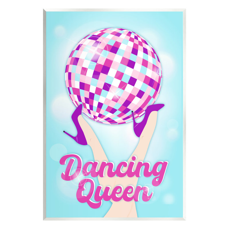 «Dancing Queen Retro Disco Ball» par Martina Pavlova, impression, H 15 po x l 10 po x P 0,5 po, Mdf