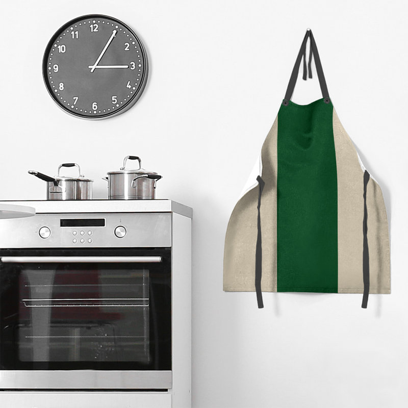 No Pattern Bib Apron, Cream/Green