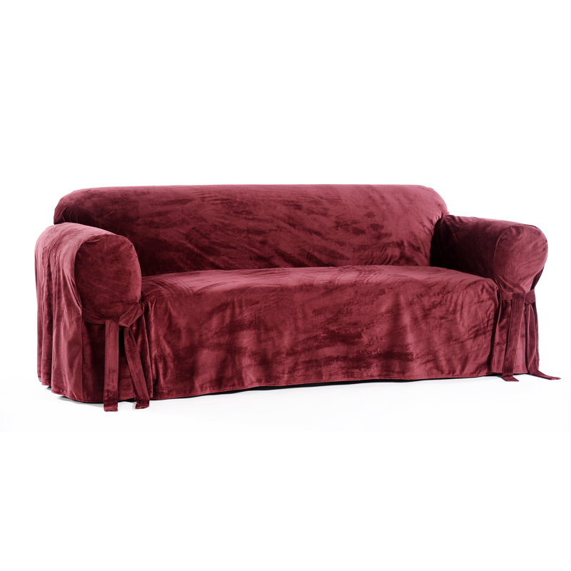Housse pour canapé à coussins carrés/rectangulaires, Bourgogne, Valvet, 36" H x 72" W x 36" D