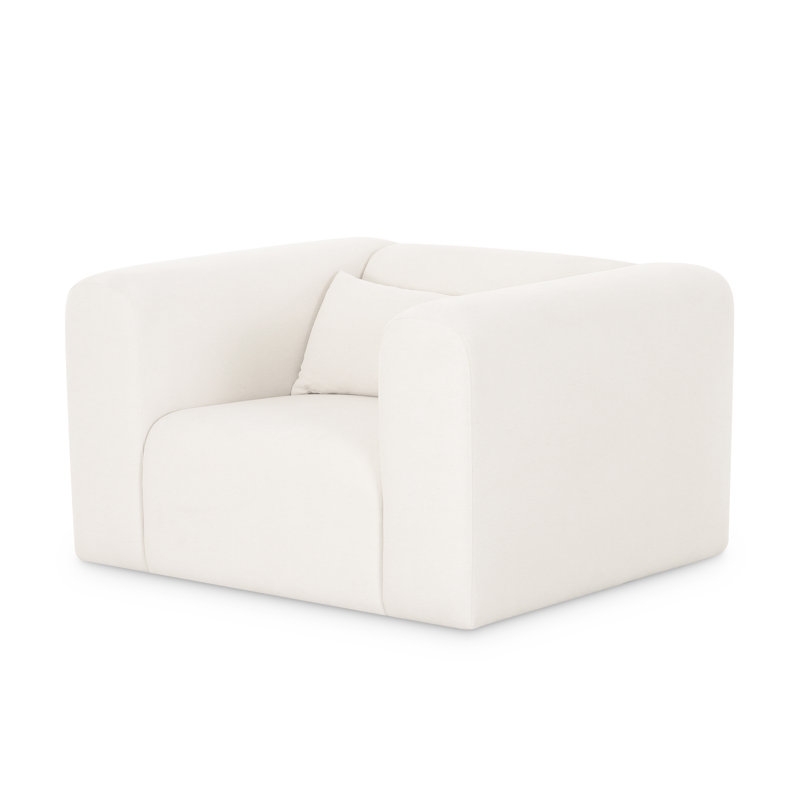 Fauteuil Tarra en chenille crème