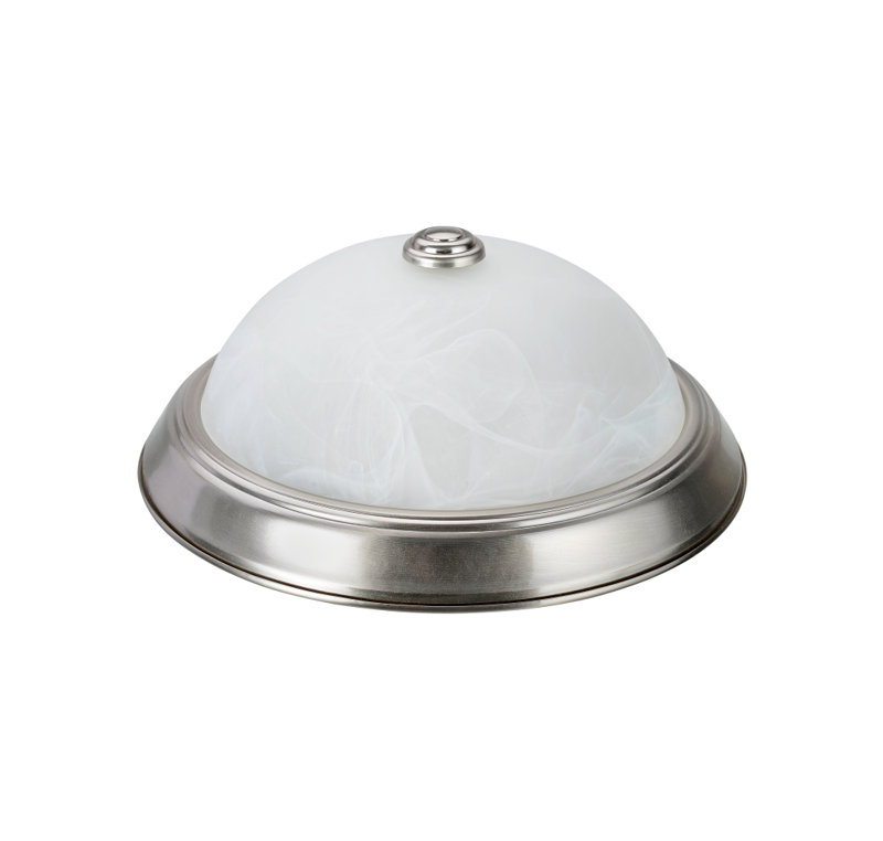 Herkimer Glass Flush Mount, 4.5" H x 11" W x 11" D, Brushed Nickel