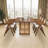 86.61 Inch Oversize Rectangular Waves Dining Table,Wooden Dining Table For 6 Persons,Mid Century Modern Large Kitchen Table For Living Room,Bohemian Dining Table With Rattan Weave For Restaurant-1117222648