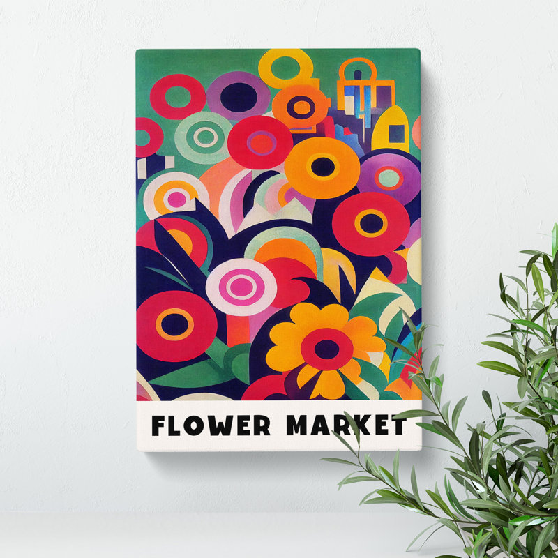 Retro Flower Market Exhibition No.1 - Wrapped Canvas, 50cm H x 35cm W x 3cm D