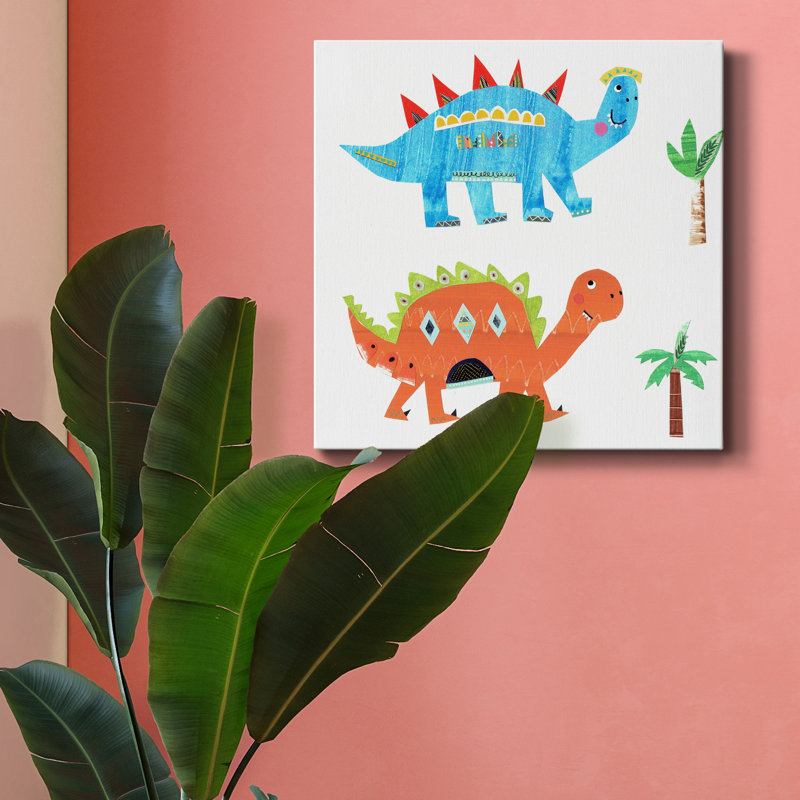 Dino Duo - Impression sur toile tendue, H 10 po x l 10 po x P 1,5 po