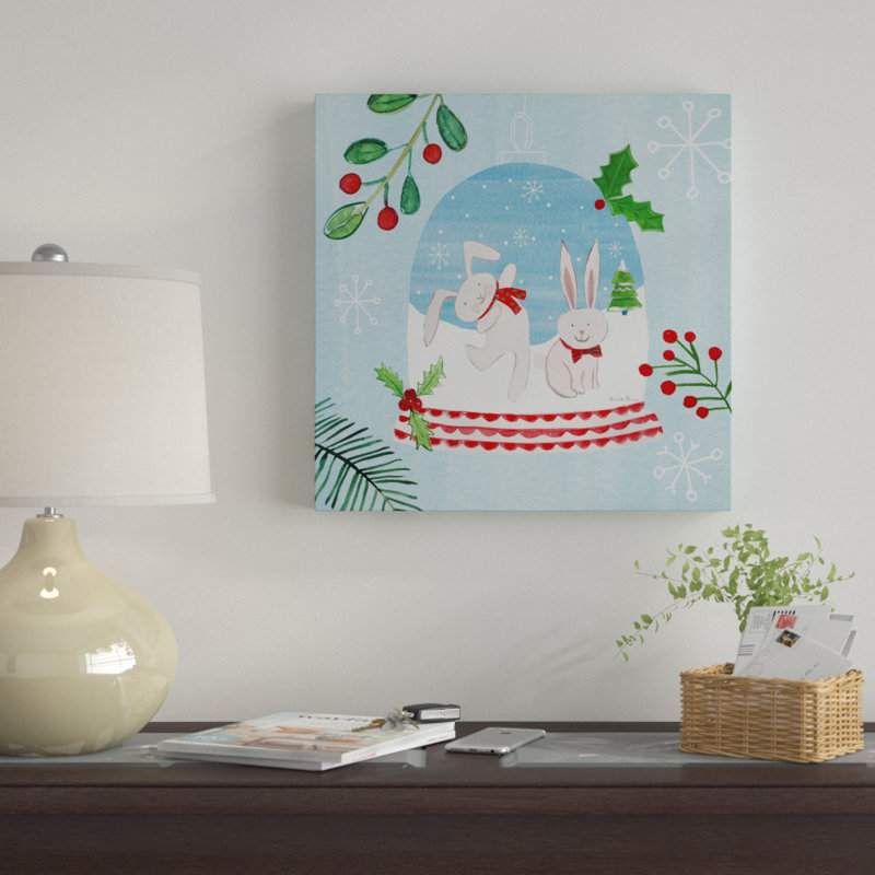 « snow globe animaux iv », art sur toile, H 35 po x l 35 po x P 2 po