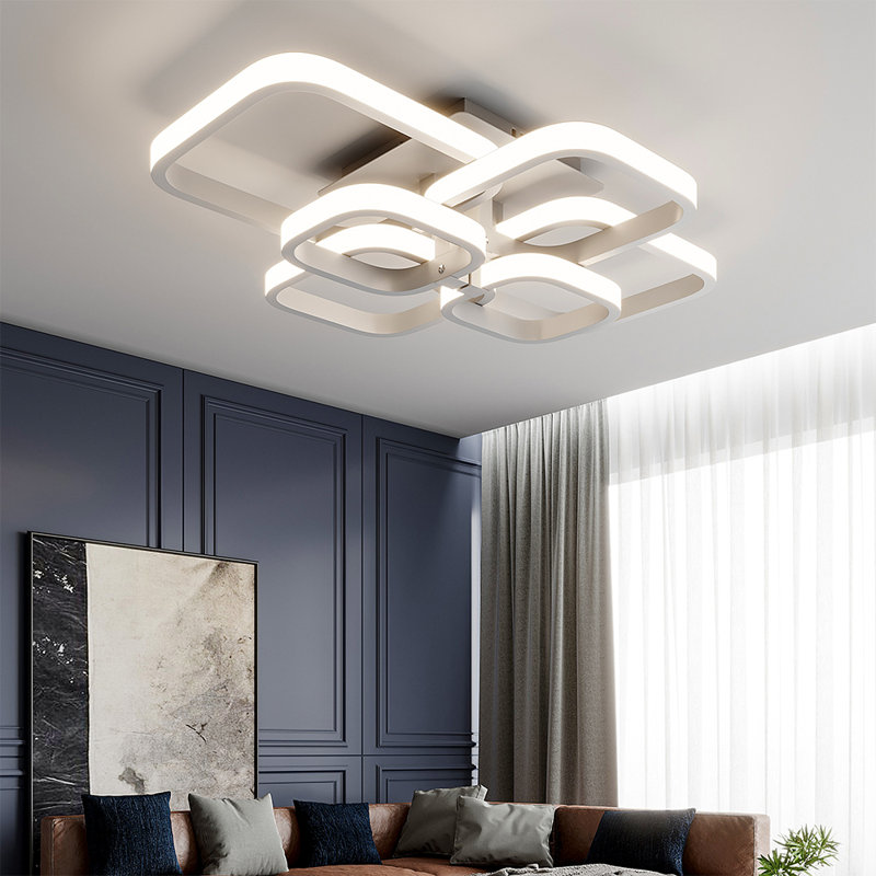 6-Light Led Semi Flush Mount Ceiling Light