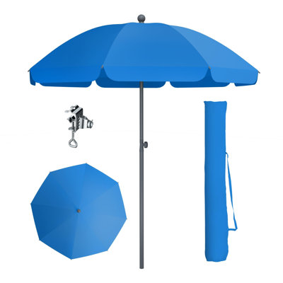 175 cm W X 175 cm D Beach Parasol with Manual Lift