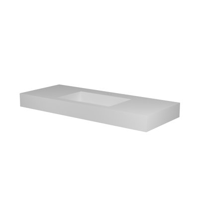 Solid Surface Stone Resin Sink For Bathroom - 46.42 In Depth, 18.42 Width, 4.33 Height, 55.46 Lb Flawless Integration, Discoloration , Easy Installation, Timeless Style, Comfortable Basin Use Vanity