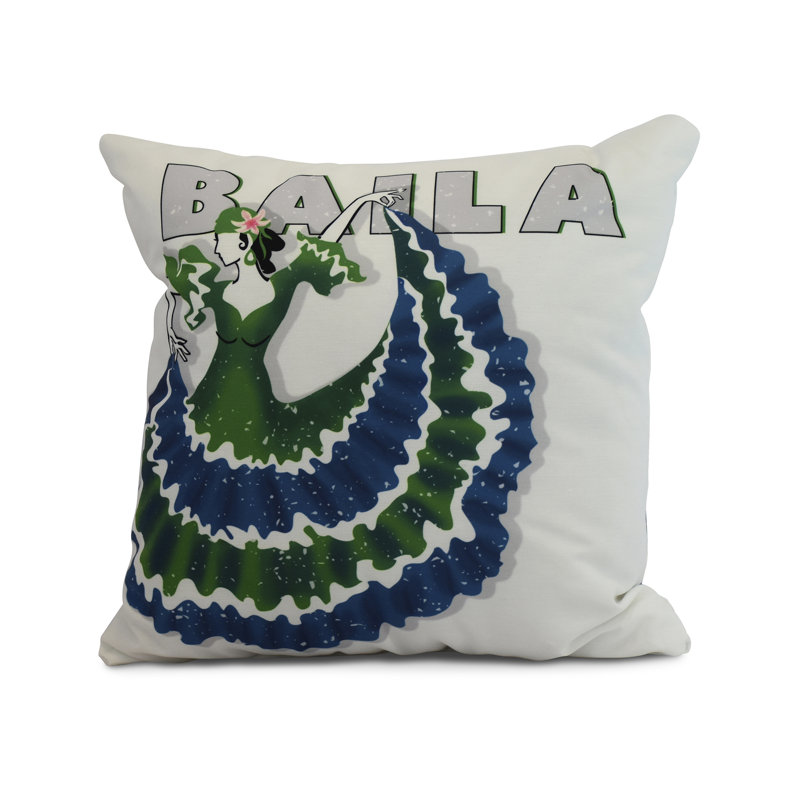 Housse et insert de coussin carré Cuban Flare, 18 po x 18 po, Vert