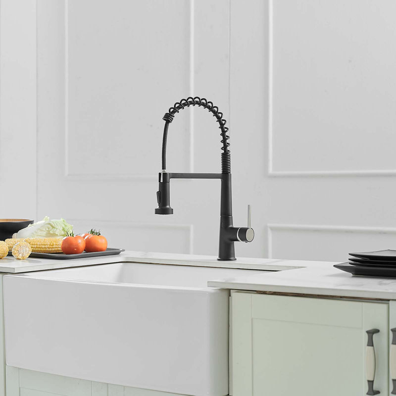HOOSENG Pull Down Touchless Kitchen Faucet, Matte Black