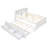 Full Size Platform Bed With Storage Headboard, Usb, Wood Bedframe With Twin Size Trundle And 3 Drawers,  For Kids Teens Boys Girls, No Box Spring Needed, Easy Assembly, White-1378605133-1378605130