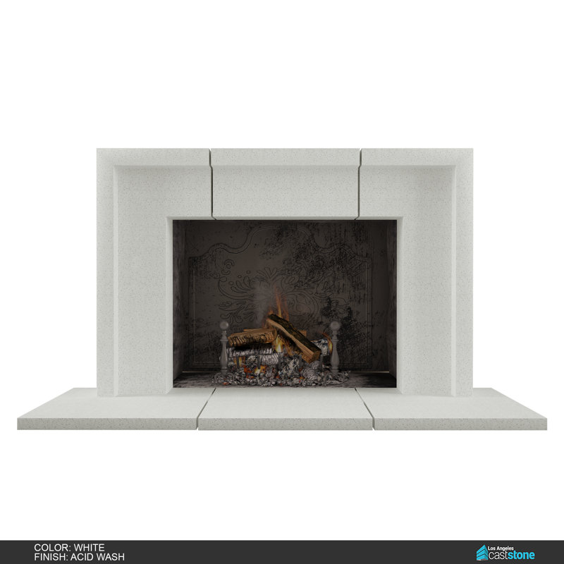 Sevun Fireplace Surround, Acid Wash White