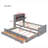 Twin Size Wooden Bed with Storage Headboard and Outlets, Extendable with Twin Trundle and Three Drawers, Grey