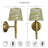 2-Pack Wireless Battery Operated Dimmable Wall Sconces with Eelegant Green Floral Fabric Shade and Remote (Set of 2)-1961429628