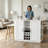 U-Shaped Multi-Functional Sideboard Storage Cabinet, With Built-In Power Outlet And Wine Rack/Glass Holder, But No Chair.-128851897