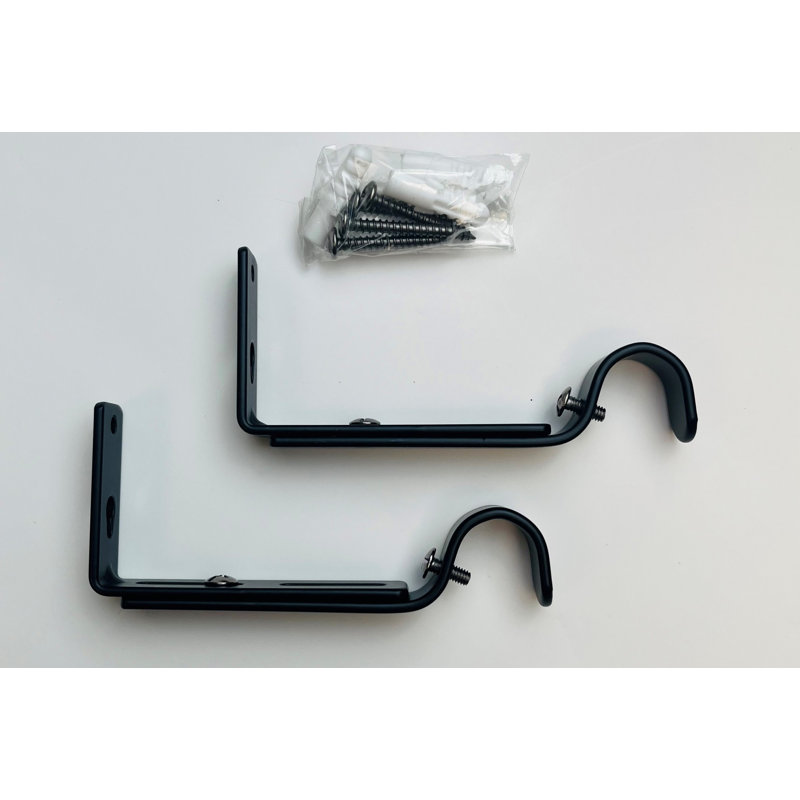 Supports de tringle extensibles - Noir / 2 pièces (19/16 mm), Noir