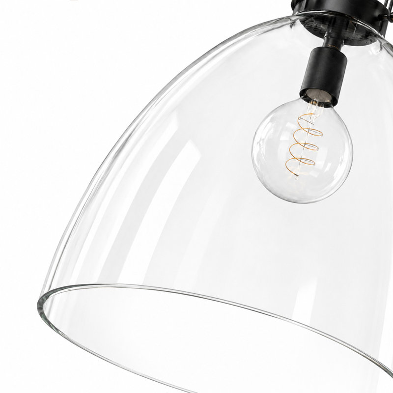 Suspension de cuisine moderne de 35,5 cm (14 pouces) à 1 lumière conique en verre, douille E26