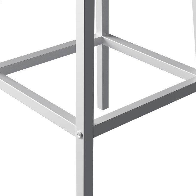 Counter Stool with Metal Frame, Natural/White