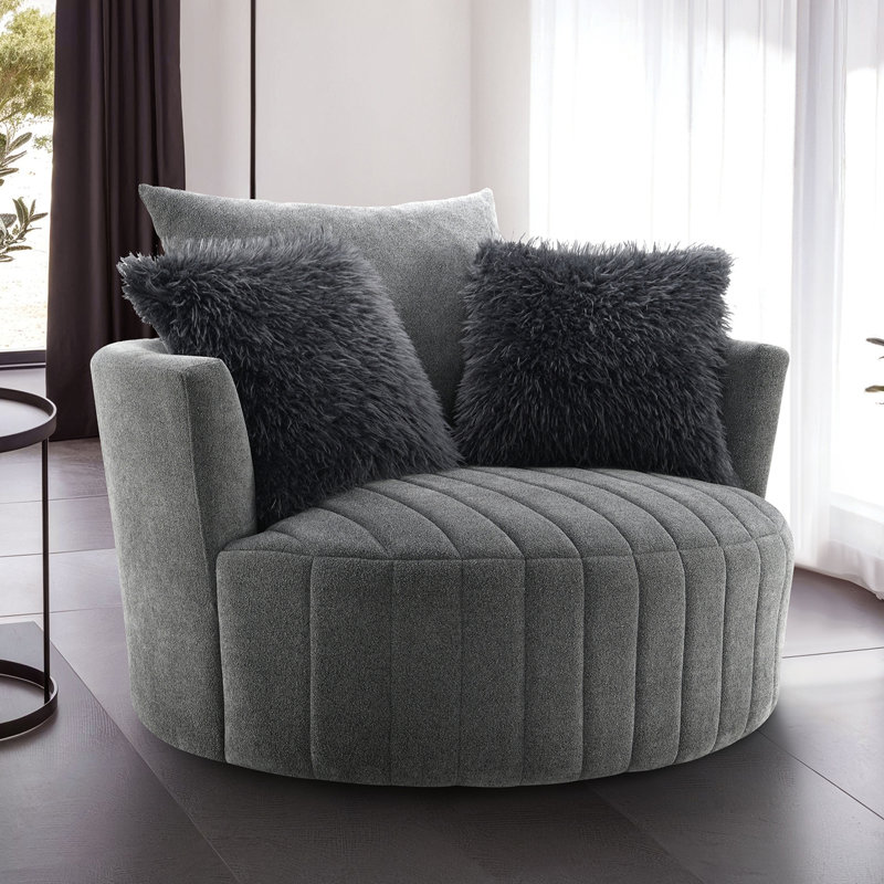 Fauteuil rond surdimensionné à 360 degrés, Gris foncé