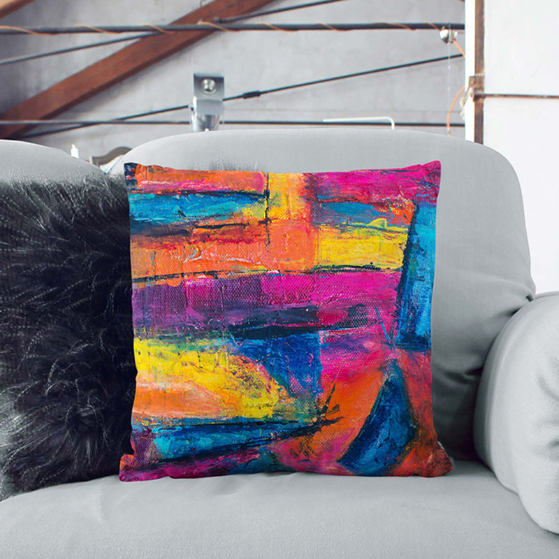 Abstract Square Throw Cushion, Black, 40 x 40 cm