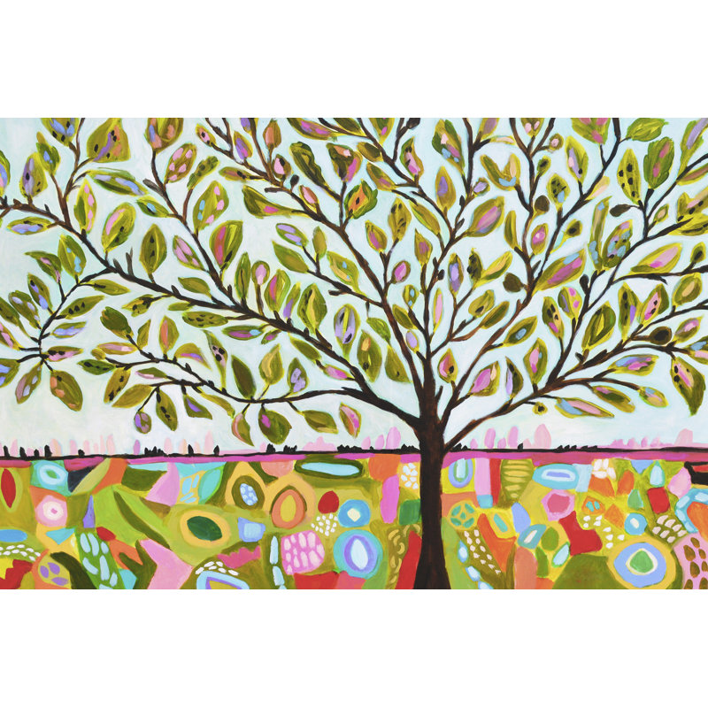 Arbre abstrait par Karen Fields - peinture sur toile tendue, H 12 po x l 18 po x P 1,25 po