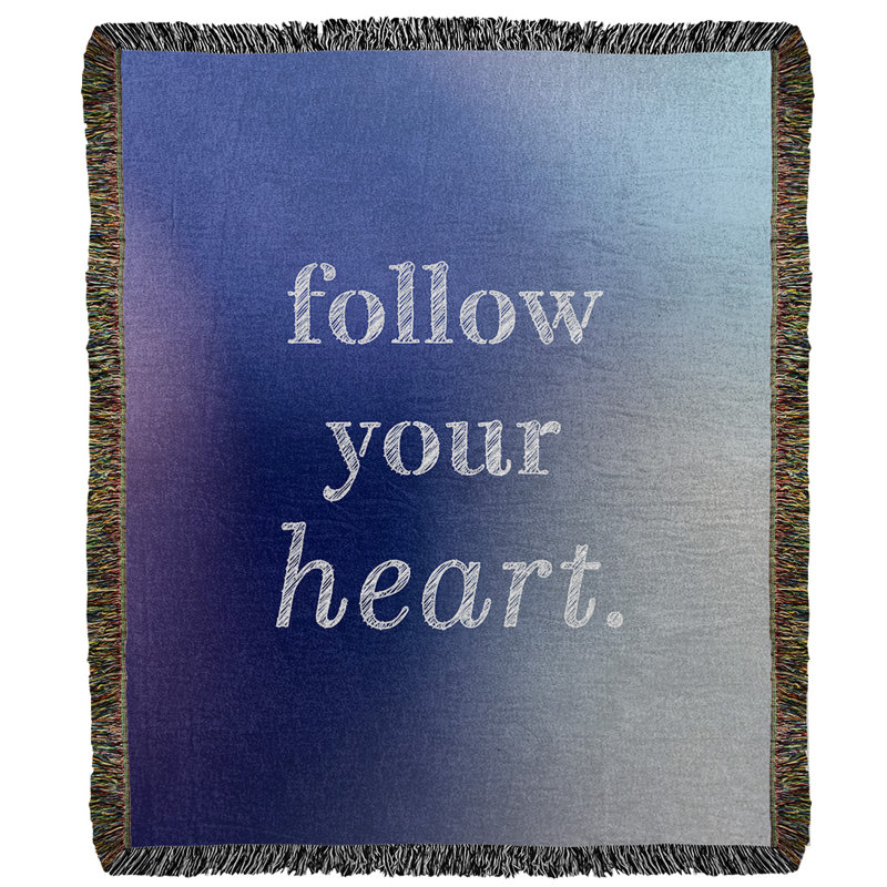 Hand Woven Throw Blanket, 80" L x 60" W, Blue/White