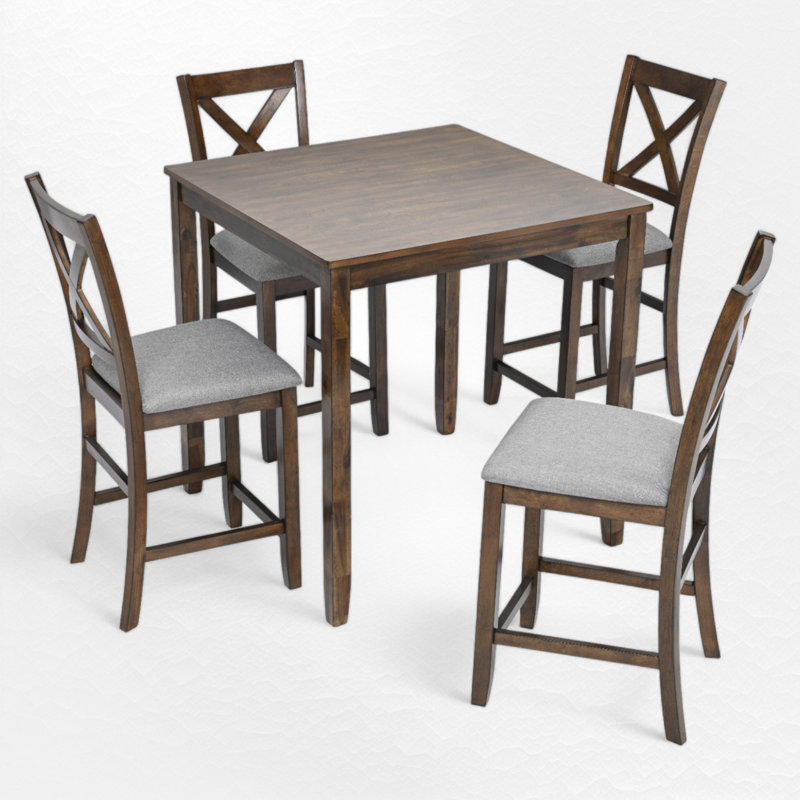 4 - Person Counter Height Dining Set, Walnut