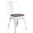 Ketchum Clear Coated Metal Stackable Chair with Wood Seat-1835193504