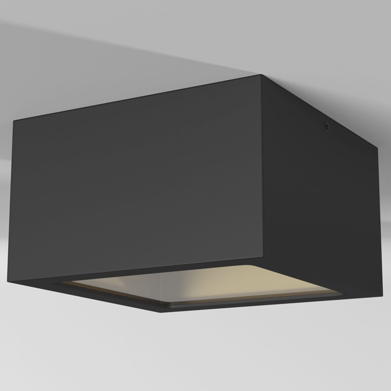 Kube LED Outdoor Flush Mount, Satin Black