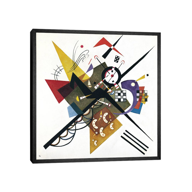 On White II, 1923 by Wassily Kandinsky - Painting on Canvas, Black Framed Canvas, 93.98 cm H x 93.98 cm W