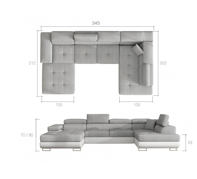 Deirore 4 Seater Corner Sectional, Rechtsseitig, Dark turquoise - Itaka39