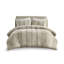 Édredon 3 pièces très grand / très grand taupe - Rembourrage alternatif 100% coton, garniture lavable au look moderne attrayant