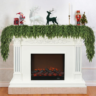 Artificial Cedar & Cypress Garland – Green – 6 Ft Soft, Full Faux Greenery For Indoor & Outdoor Décor