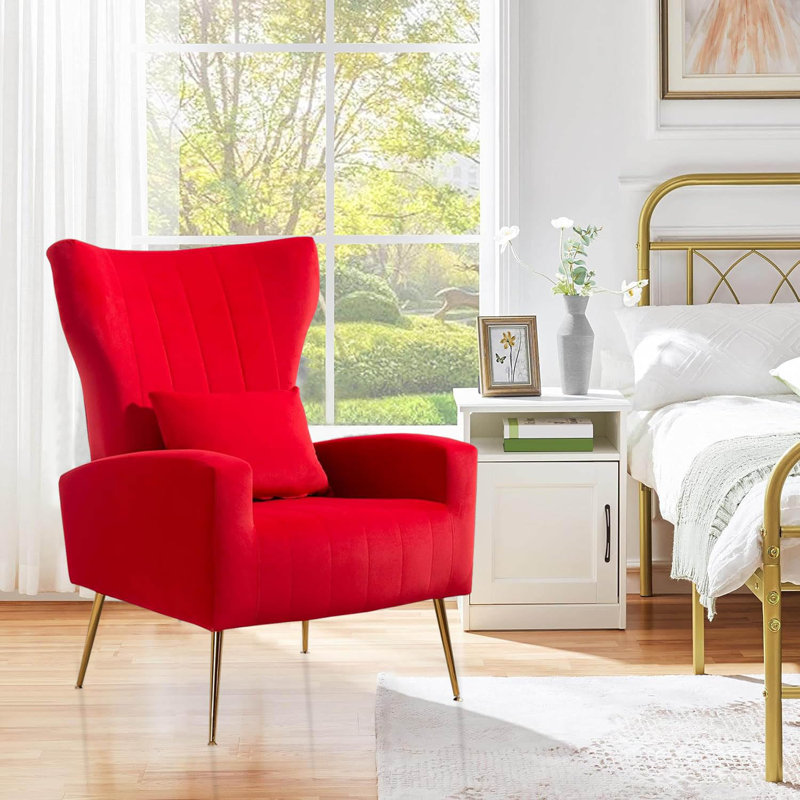Upholstered velvet armchair, Rouge