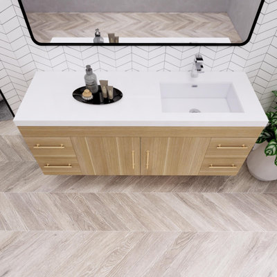 59.06'' Single Bathroom Vanity with Acrylic Top