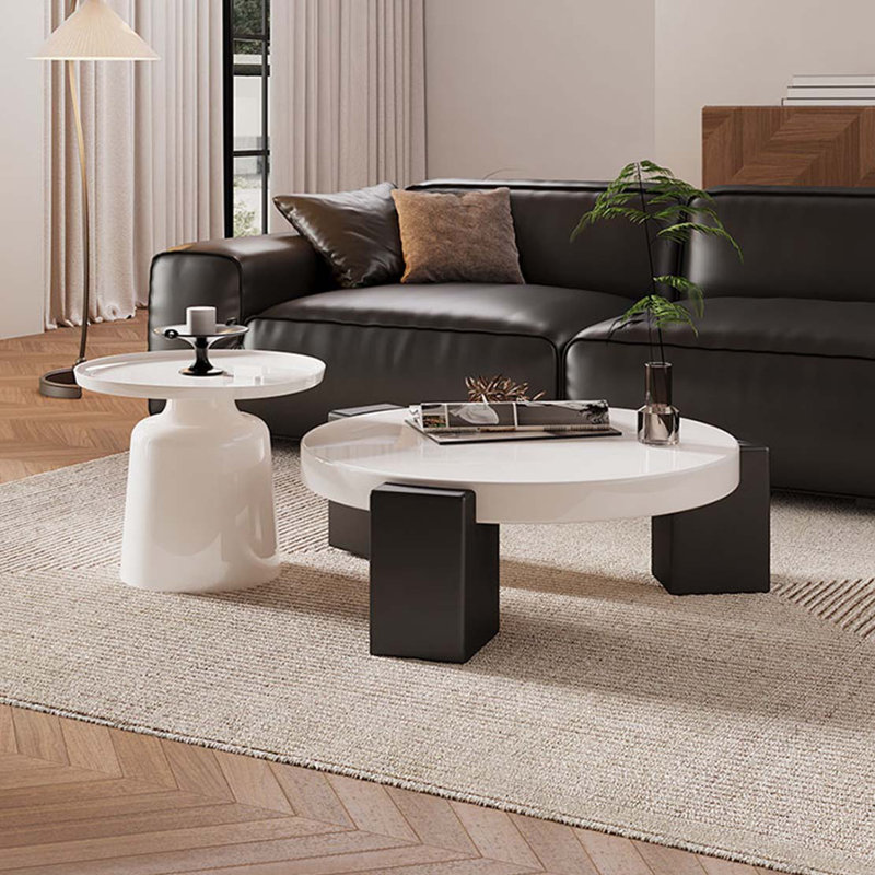 Table basse ronde de style crème
