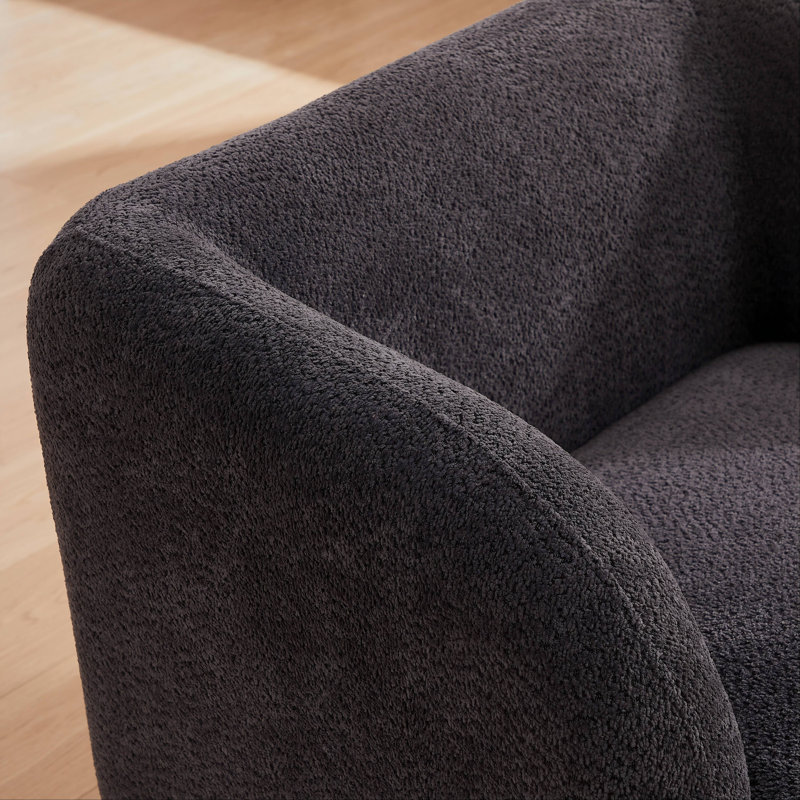 Fauteuil demi-tonneau l 37,75 po Luare, Chenille grise foncée