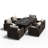 6 - Person Wicker Patio Dining Set with Rectangular Table , Cushions Included
